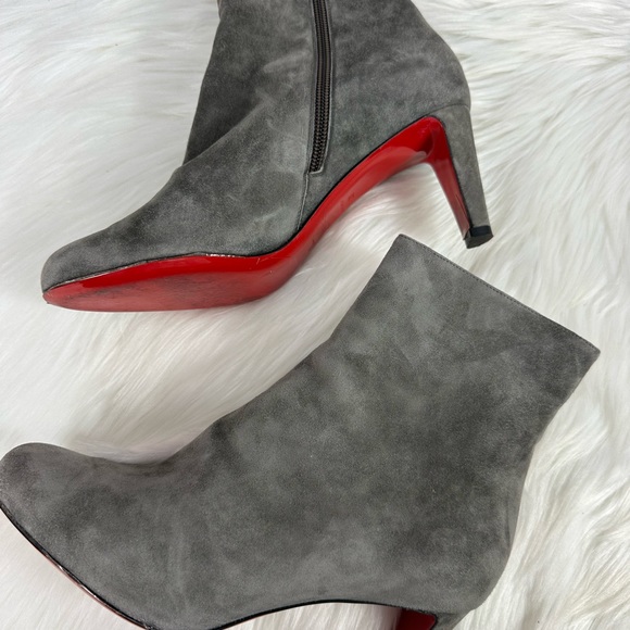 Christian Louboutin Gray Suede Boots Sz 38 - Picture 8 of 15